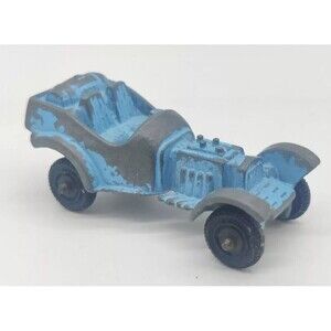 Vintage Tootsie Toy USA Roadster Blue Metal Car 1960s? Old Toys Cars Made In USA